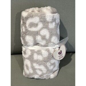 Parents Choice Animal Print Gray White Cheetah Baby Blanket Minky Plush Soft New